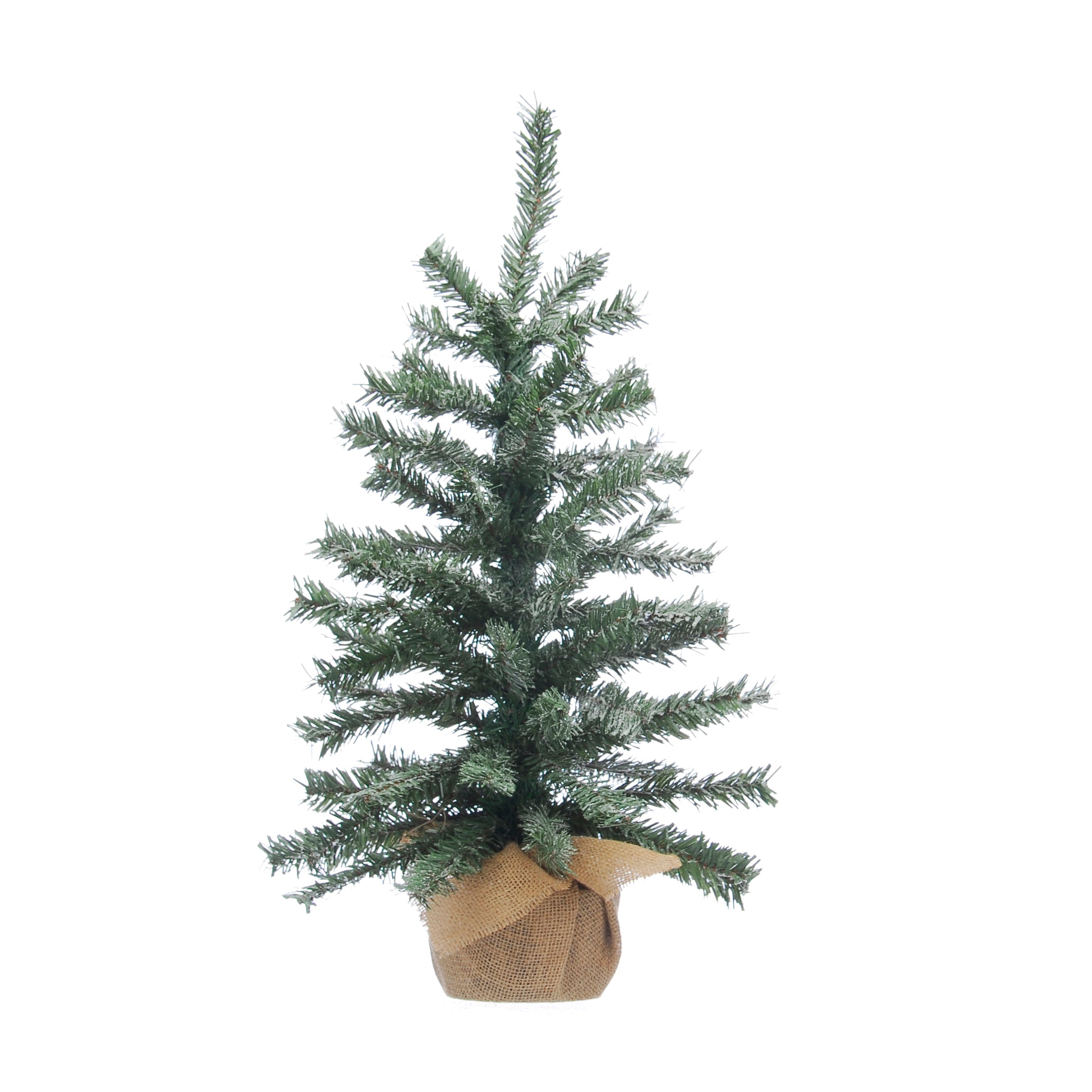Flocked Tree with Burlap Base 90cm | Pines and Needles