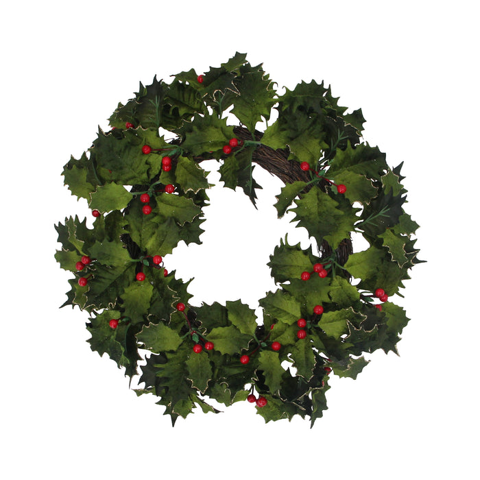 Gisela Graham Fabric Holly Wreath