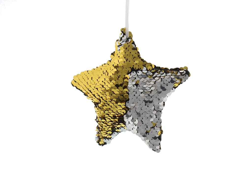 Gold and Silver Reversible Sequin Star