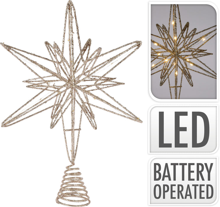 Gold Star LED Tree Topper 33cm