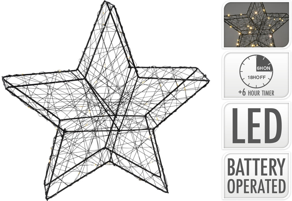 Lit LED Standing Star 30cm