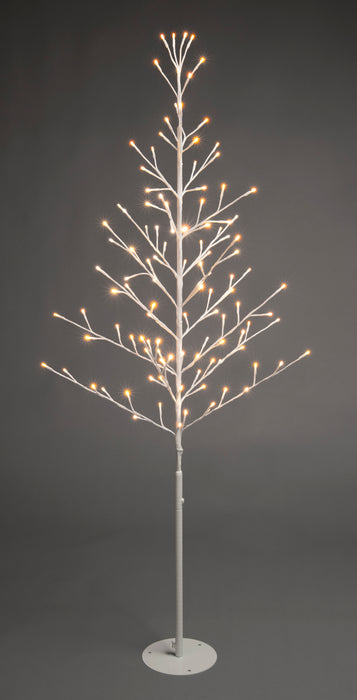 Firefly Lit Flat White Tree, 150cm