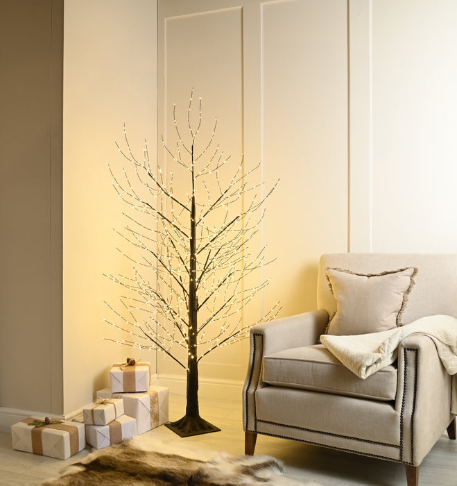 Microdot Black Tree with 500 Warm White Lights, 120cm