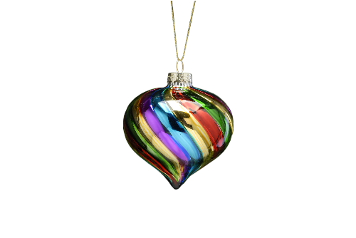 Glass Rainbow Onion Bauble