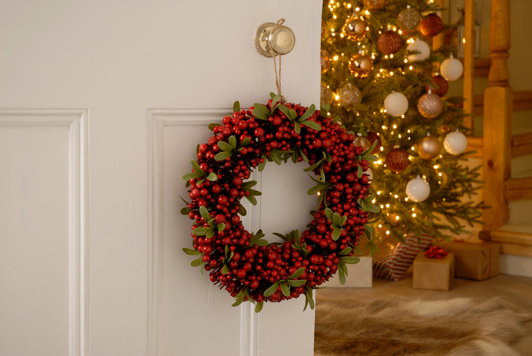 Red Berry and Green Leaf Wreath