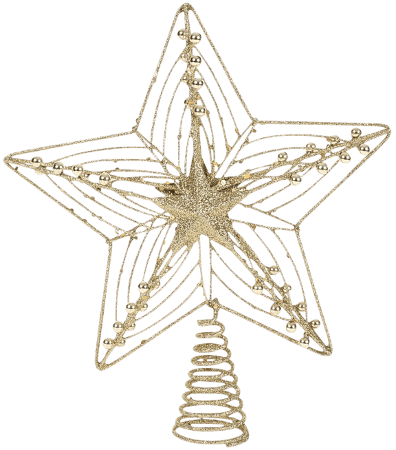 Gold Laser Glitter Star Tree Topper from Pines and Needles