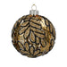 Gisela Graham Gold Embossed Leaf Glass Bauble