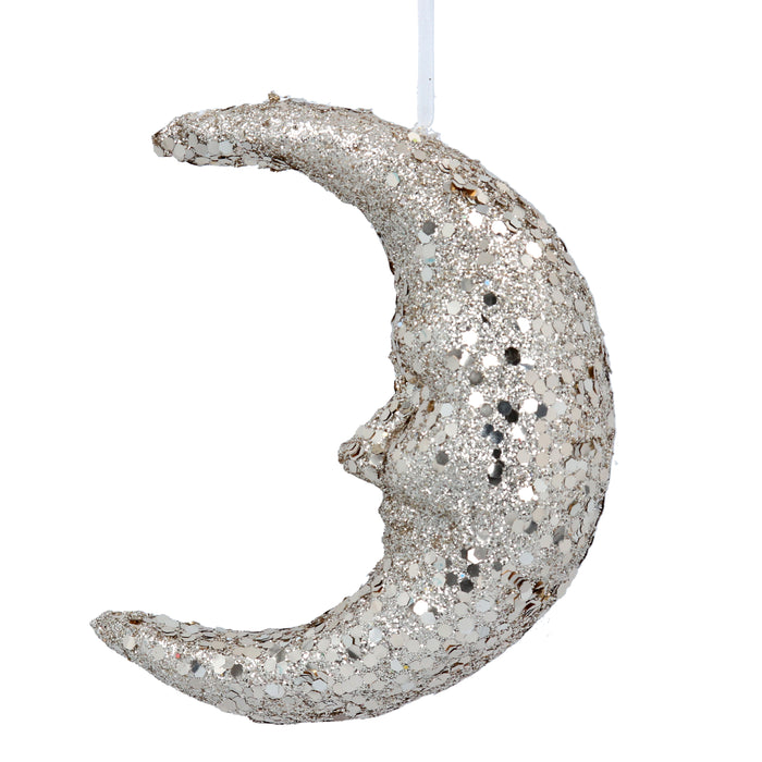 Gisela Graham Gold Moon Face Hanging Decoration