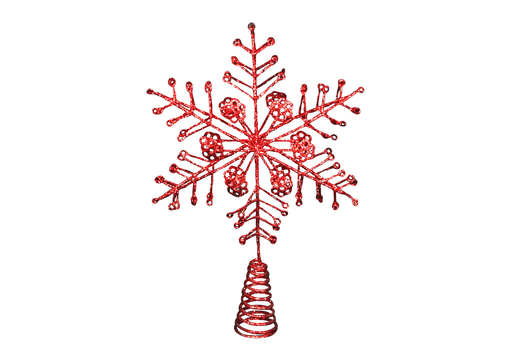 Gisela Graham Red Snowflake Tree Topper