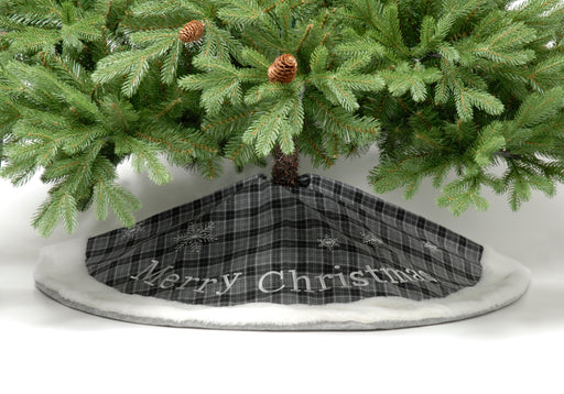 Grey plaid tree skirt hotsell