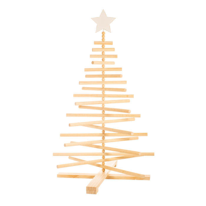 Natural Wood Standing Christmas Tree, 79cm