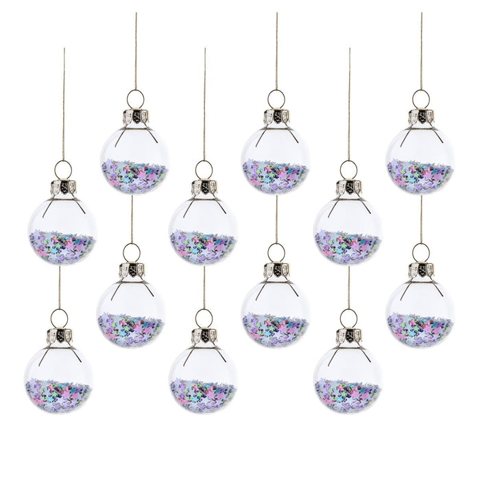 Pastel Stars Mini Baubles, set of 12