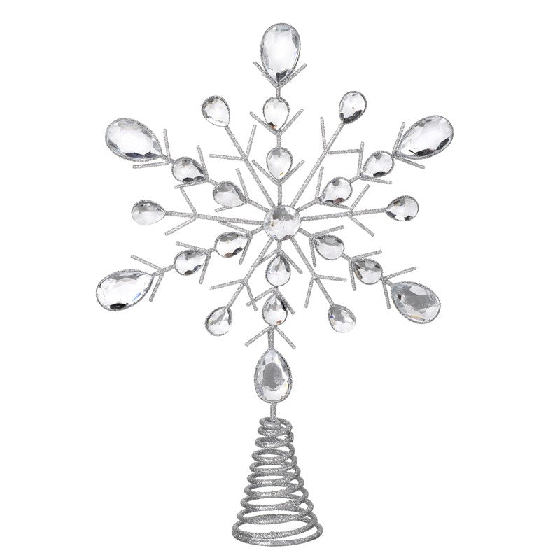 Silver Jewel Snowflake Tree Topper Pines And Needles