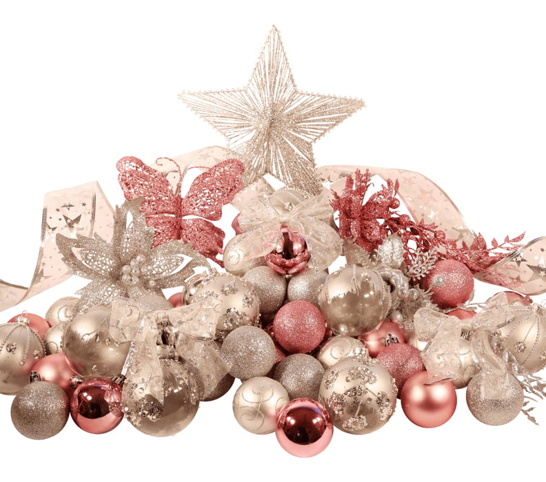 6ft Silver and Pink Classic Christmas Tree Decoration Set from Pines and Needles