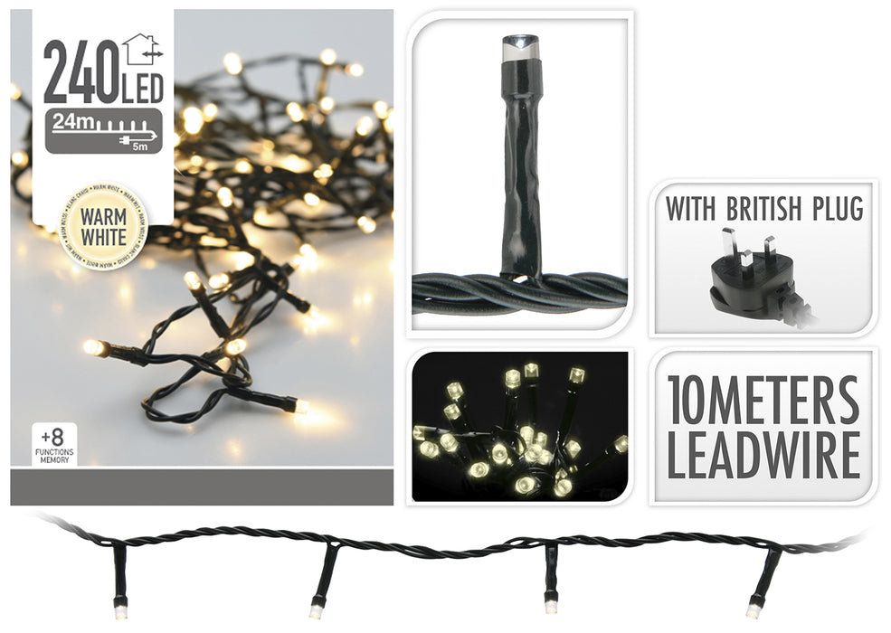 240 Warm White LED Christmas Lights