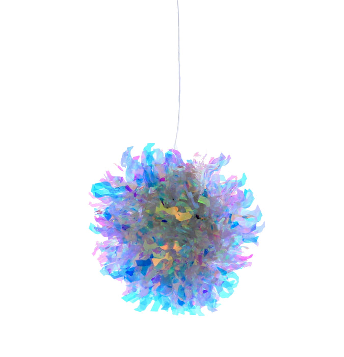 Wave Cut Iridescent Pom Pom Bauble